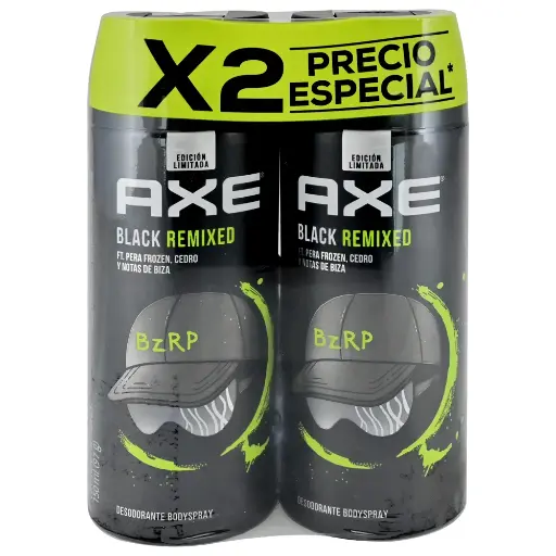 [7861001364408] AXE SPRAY BLACK REMI X 2